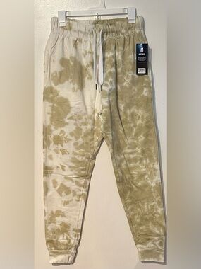 Men's Olive & Cream Tie-Dye Jogger Pants